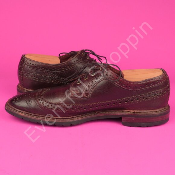 Allen Edmonds Aberdeen Longwing Pebble Grain Derby Dress Shoes in Brown 8.5 D - Picture 7 of 15